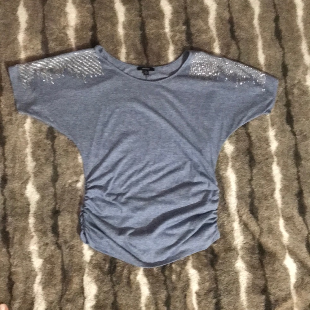 Blue blouse.